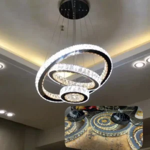 لوستر گرد 60/40/20 مدرن سه حلقه | خرید لوستر LED دکوراتیو با نوردهی عالی